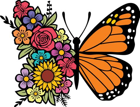 Mariposa Con Flores Png Vectores Psd E Clipart Para Descarga | Images ...