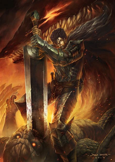 Guts Black Swordsman fan art by Chaos-Draco : r/Berserk