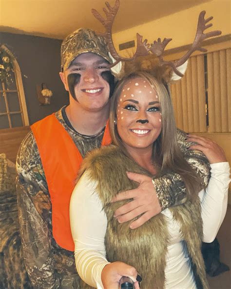 Deer and hunter costume | Deer halloween costumes, Cute halloween costumes, Cute couple ...