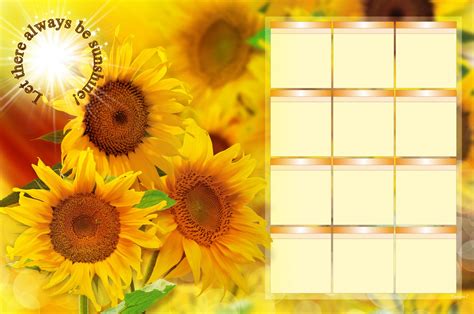 Calendar With Sunflowers Free Stock Photo - Public Domain Pictures