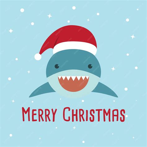 Premium Vector | A Cute shark wearing Santa Claus.