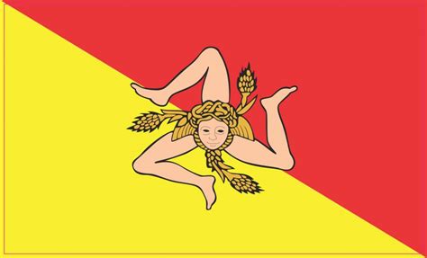 5in x 3in Sicily Flag Sticker Vinyl Italy Decal Car Truck Bumper Stickers