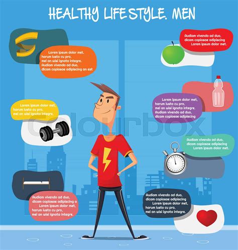 Healthy lifestyle infographic for men | Stock vector | Colourbox