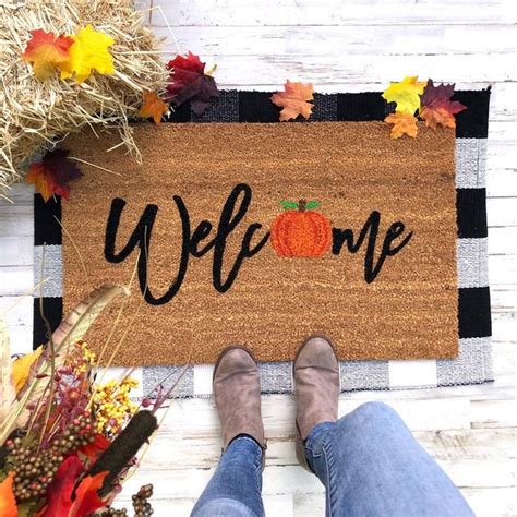 Welcome Fall Mat Halloween Doormat Welcome Mat Door mat | Etsy in 2020 | Halloween door mat ...