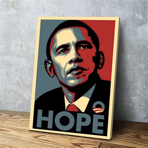 Barack Obama Hope Campaign Poster Black Leader Canvas Black | Etsy