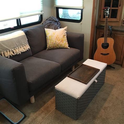 Replaced pull out inflatable #RV sleeper #sofa with love seat from Ikea | RVinspiration.com | Rv ...