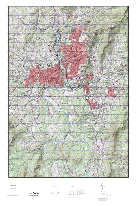 MyTopo Asheville, North Carolina USGS Quad Topo Map