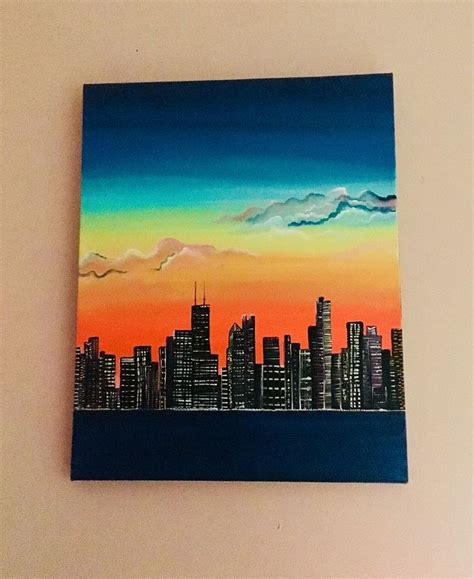 Mini Canvas Art of a Cityscape