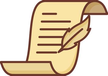 Quill writing on paper cartoon Royalty Free Vector Image