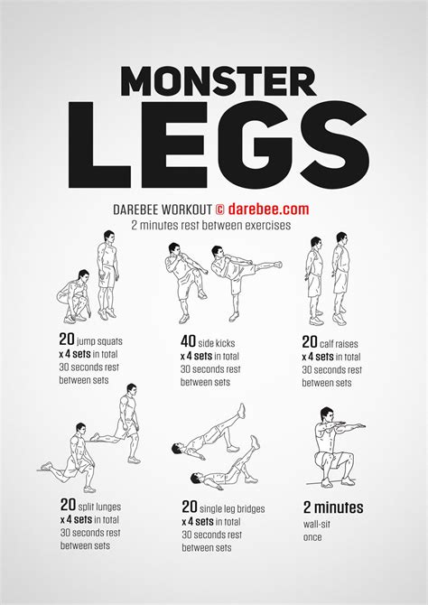 Monster Legs Workout | Leg workout routine, Workout routine for men ...