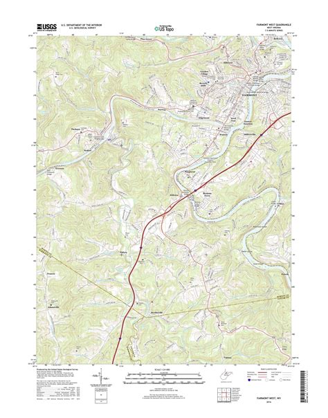 MyTopo Fairmont West, West Virginia USGS Quad Topo Map