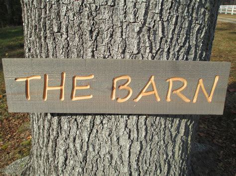 Rustic Carved Barn Sign Carved The Barn Sign Rustic Wood | Etsy