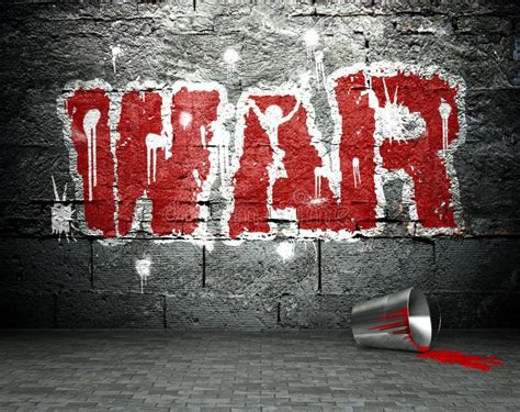 Graffiti Wall With War, Street Background Stock Photo - Image: 28620340