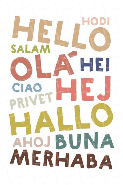 Hello in Different Languages Hello Printable Poster Fun - Etsy UK ...