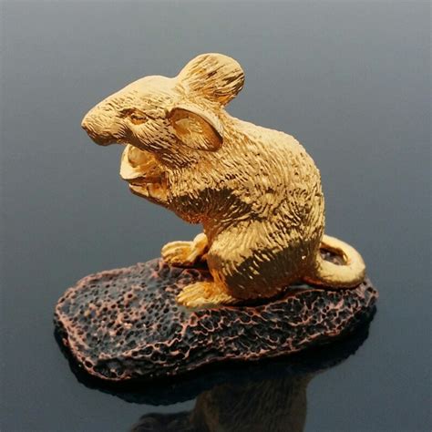 24K Gold Plated Rat Figurine