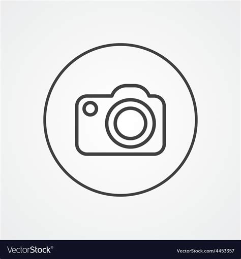 Photo camera outline symbol dark on white Vector Image