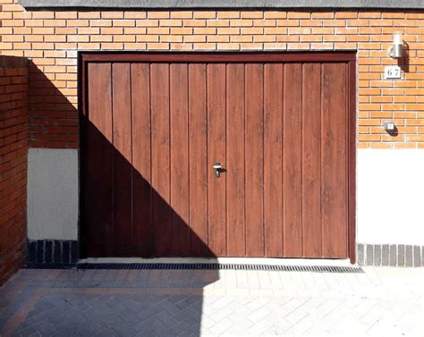 Fort Doors, Vertically Ribbed Up & Over Garage Door, Finished in Rosewood Decograin | Garage ...