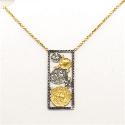 Coin Pendant In Sterling & 24K Gold Plate at Reliable Gold in Providence, RI Reliable Gold Ltd.