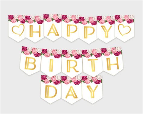 Feliz cumpleaños banner imprimible decoración de fiesta de | Etsy España