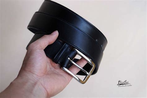 Handmade Black Vachetta Leather Belt, Full Grain Cow Leather Belt for ...