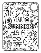 Summer Word Coloring Page Pages sketch template