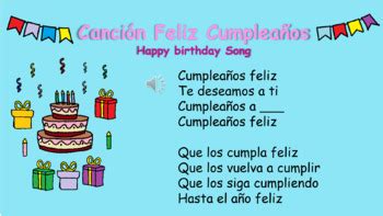 Birthday song in Spanish- cumpleaños feliz mp3 by La Profe Lini | TPT