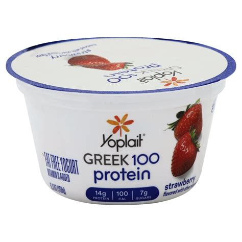 Yoplait Greek Yogurt, 100 Calories Protein, Fat Free Yogurt, Strawberry 3 oz | Shipt