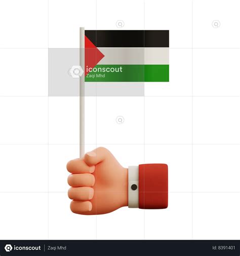 Hand Holding Palestine Flag Emoji 3D Icon download in PNG, OBJ or Blend format