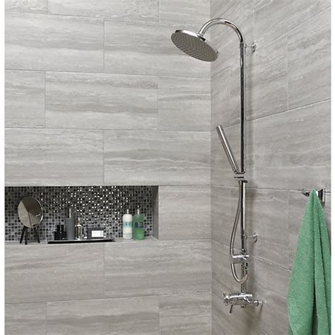 600 x 300mm | Wickes.co.uk | Grey wall tiles, Bathroom wall tile, Light ...