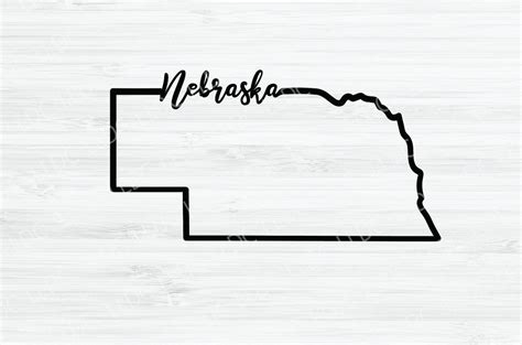 Nebraska Outline SVG. Nebraska Cursive Vector File. Nebraska - Etsy