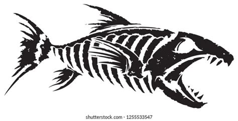 Fish Bone Silhouette, Fish Skeleton, Fish SVG, Fishing Clipart, Ocean Clipart, Black Fish Svg ...