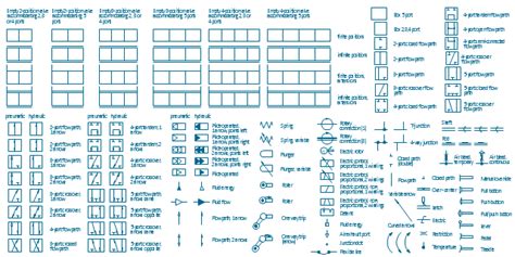 Mechanical Drawing Symbols | Pneumatic 5-ported 3-position valve template - Mac | Design ...