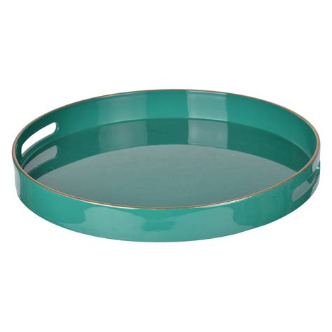 A&B Home Mimosa Round Tray, Turquoise-Color:Turquoise,Style:Coastal - Walmart.com - Walmart.com