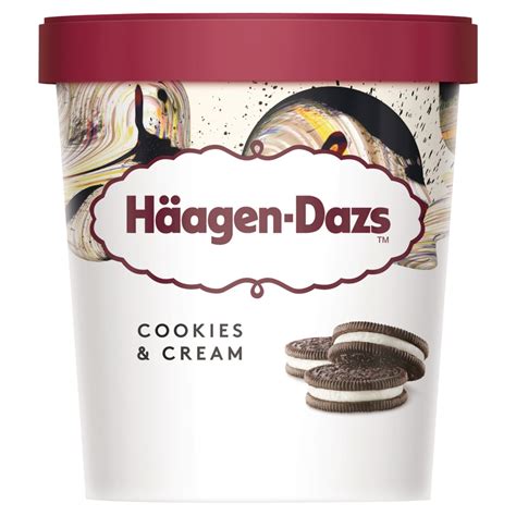 Haagen Dazs Cookie & Cream Ice Cream 460ml - Co-op