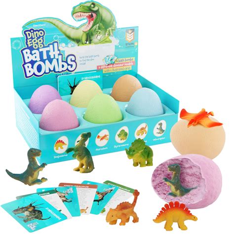 Dino Egg Bath Bombs with Surprise Inside for Kids - Dinosaur in Each Fizzy - Easter Suprise Eggs ...