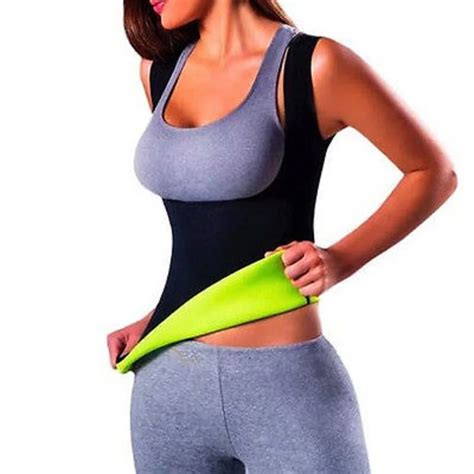 women adult Neoprene Sauna Waist Trainer Vest Hot Shaper Summer Shaperwear Slimming Adjustable ...