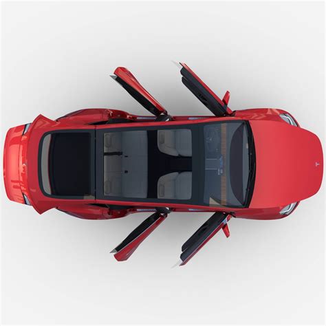 Tesla Model Y AWD Red with Interior and Chassis by dragosburian