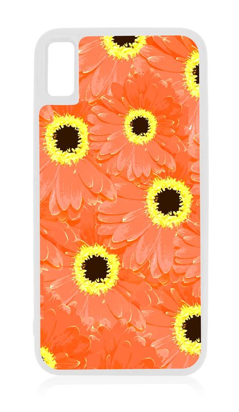 Orange Daisies - 10xr Flower Case - iPhone 10 xr Floral Case White Rubber Case for iPhone XR ...