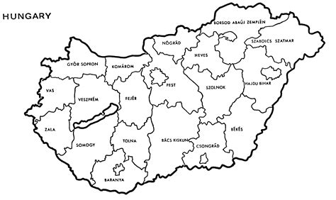 Counties Of Hungary Map