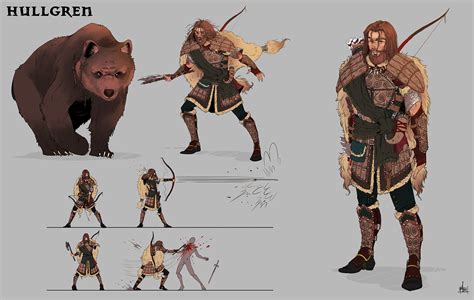 [OC][Art] Custom character sheet for Hullgren, shifter Champion fighter ...