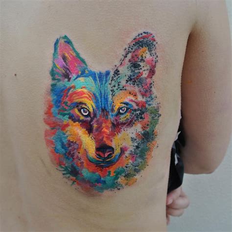 Watercolor Wolf Tattoo Designs, Ideas and Meaning - Tattoos For You