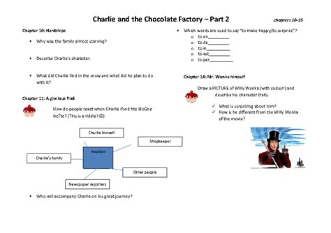 Charlie and the Chocolate Factory - Book Club - Worksheet 2