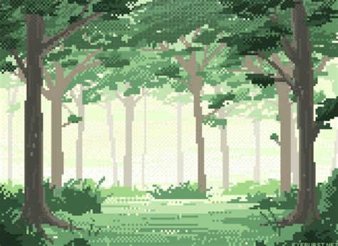 Pin de Aeranor em Pixel Art | Floresta desenho, Pintura em telas paisagem, Arte 8 bits