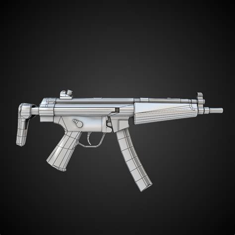 MP5 Submachine gun 3D Model Game ready .max .obj .fbx .lwo .lw .lws .ma .mb - CGTrader.com