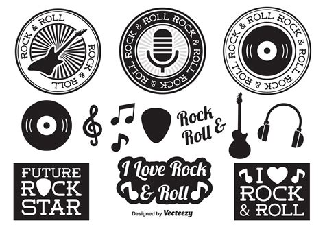 Rock and Roll Elements 84618 Vector Art at Vecteezy