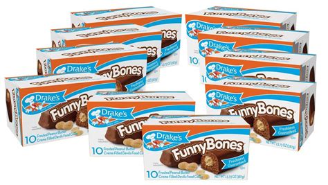 Drakes Funny Bones Snack Cakes, 10 cakes per box, 13.73oz of Funny ...