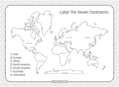 Label The Seven Continents Pdf Worksheet | Planet coloring pages ...