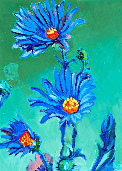 Blue Daisies Painting by Debbie Beukema - Fine Art America