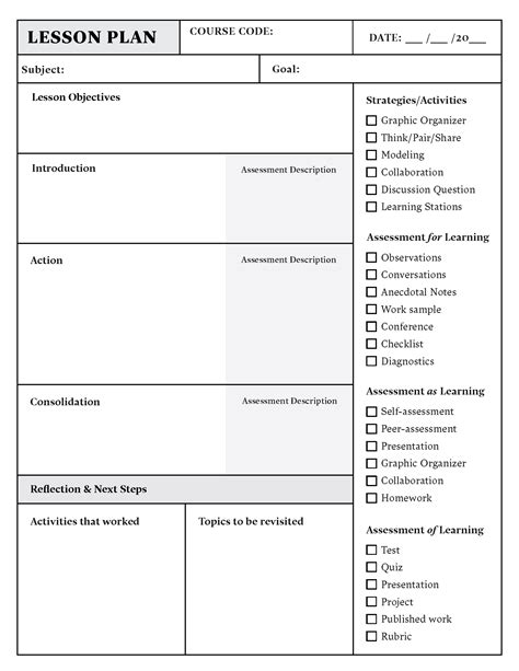 Lesson Plan Template Download in Word or PDF | Top Hat Lesson Plan Outline, Blank Lesson Plan ...