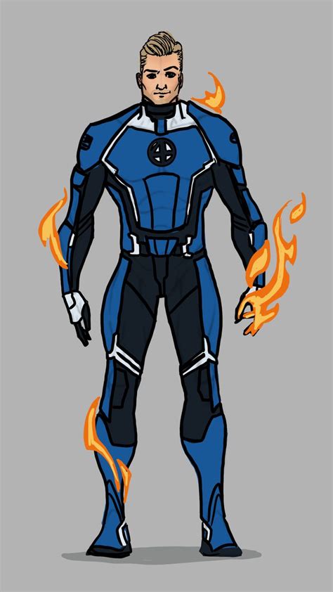 The Human Torch (Comics) Quick Redesign | Marvel and dc characters ...